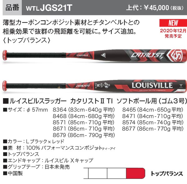 Jgs21t 21ルイスビルスラッガー カタリスト Ti ソフトボール用 ゴム３号 バット Wtljgs21t トップバランス Jsaゴム Wtljgst後継 おまけ付き ルイスビルスラッガー専門店カタリスト特約店 バット通販ならwebスポーツ