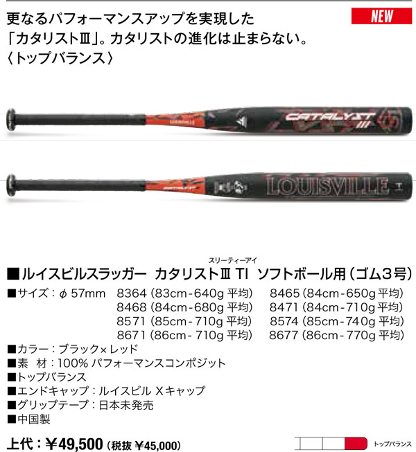 LJGSCTTBB 【在庫処分価格】2022ルイスビルスラッガー カタリスト3TI ソフトボール用(ゴム3号)バット LJGSCTTBB  トップバランス JSAゴム【おまけ付き】 ルイスビルスラッガー専門店カタリスト特約店 バット通販ならWEBスポーツ本店